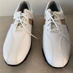 WOMEN'S FootJoy White and Brown GOLF Shoes